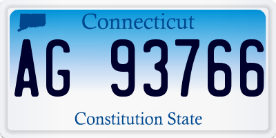 CT license plate AG93766