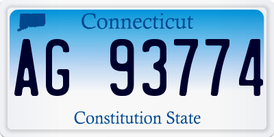 CT license plate AG93774