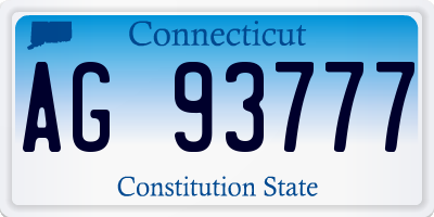 CT license plate AG93777