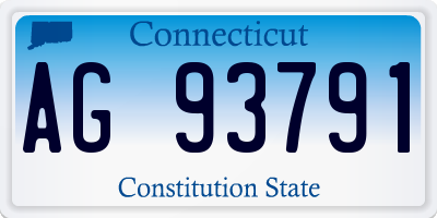 CT license plate AG93791