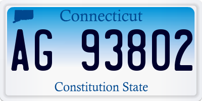 CT license plate AG93802
