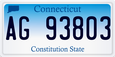 CT license plate AG93803