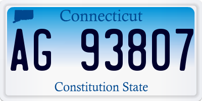 CT license plate AG93807