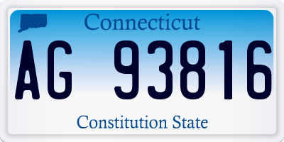 CT license plate AG93816