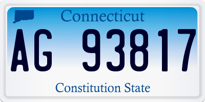 CT license plate AG93817