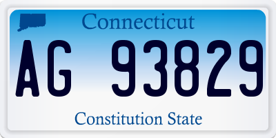 CT license plate AG93829