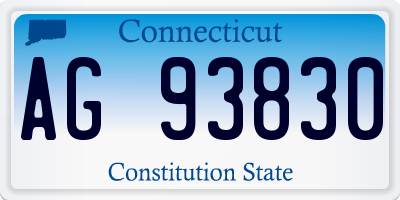 CT license plate AG93830