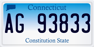 CT license plate AG93833