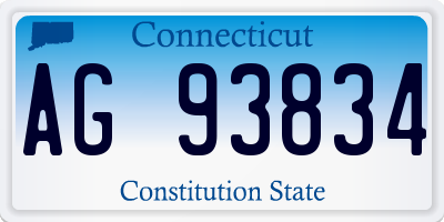 CT license plate AG93834