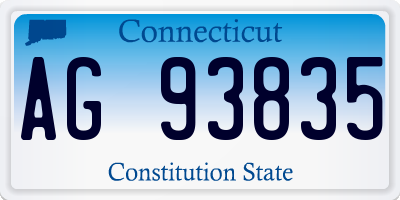 CT license plate AG93835