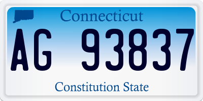 CT license plate AG93837
