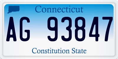 CT license plate AG93847