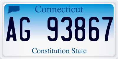 CT license plate AG93867