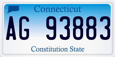 CT license plate AG93883