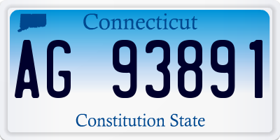 CT license plate AG93891