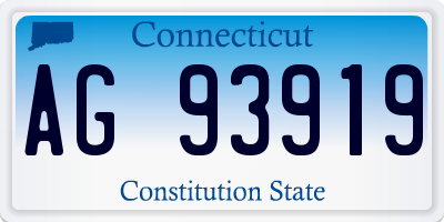 CT license plate AG93919