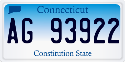 CT license plate AG93922