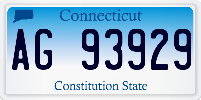 CT license plate AG93929