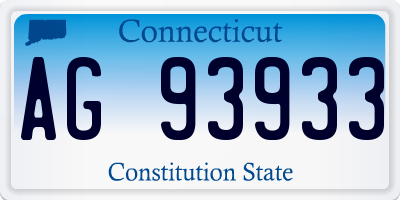 CT license plate AG93933