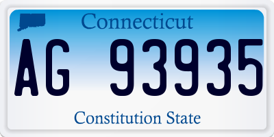 CT license plate AG93935