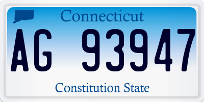 CT license plate AG93947