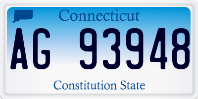 CT license plate AG93948