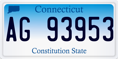CT license plate AG93953