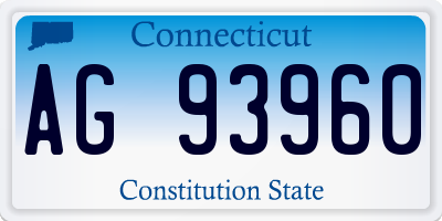 CT license plate AG93960