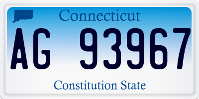 CT license plate AG93967