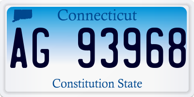 CT license plate AG93968