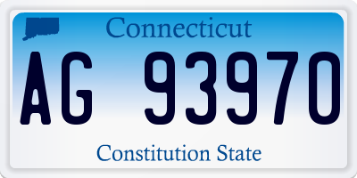 CT license plate AG93970