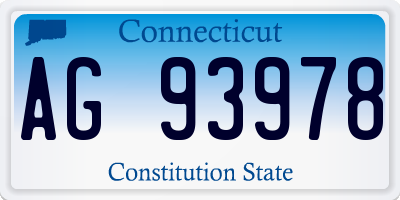 CT license plate AG93978