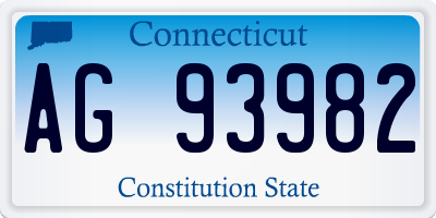 CT license plate AG93982