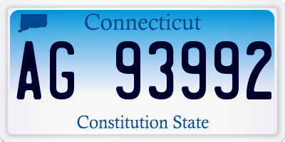 CT license plate AG93992