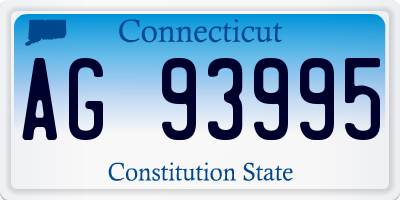 CT license plate AG93995