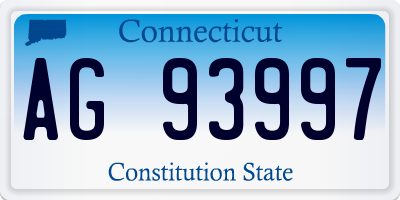 CT license plate AG93997