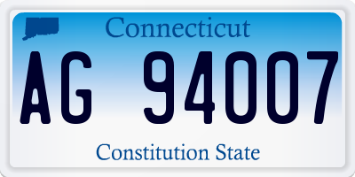 CT license plate AG94007