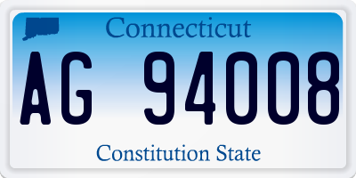 CT license plate AG94008