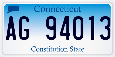CT license plate AG94013