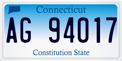 CT license plate AG94017