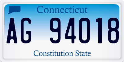 CT license plate AG94018