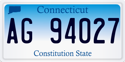 CT license plate AG94027