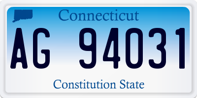 CT license plate AG94031