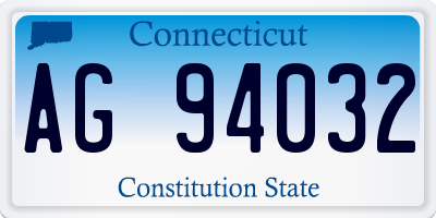 CT license plate AG94032