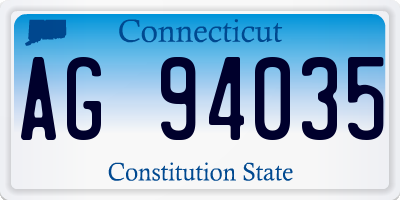CT license plate AG94035