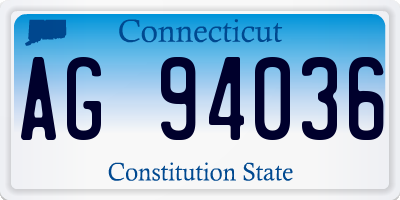 CT license plate AG94036