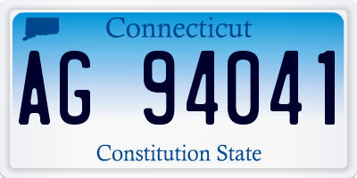 CT license plate AG94041