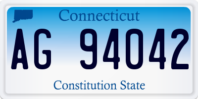 CT license plate AG94042