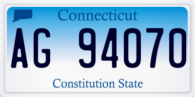 CT license plate AG94070