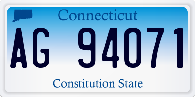 CT license plate AG94071